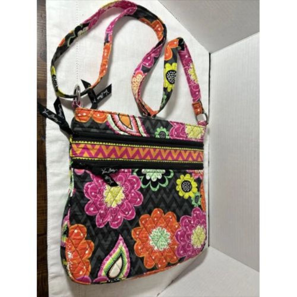 Vera Bradley  Shoulder Bag Women Neon Floral Handbag Purse 11"T x 11"W‎ x 2"D